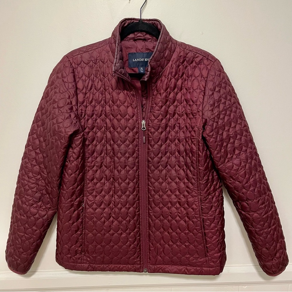Lands End Women’s Burgundy Quilted Jacket Size M